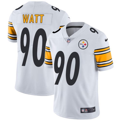 2019 Men Pittsburgh Steelers #90 Watt white Nike Vapor Untouchable Limited NFL Jersey
